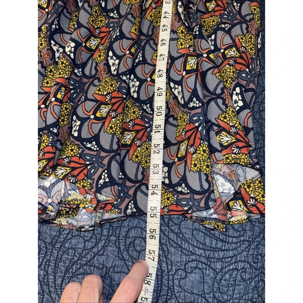 TINY Anthropologie Sophie Dress Sz L Navy Sweater Bodice Rayon Skirt Midi / Maxi - Picture 16 of 16